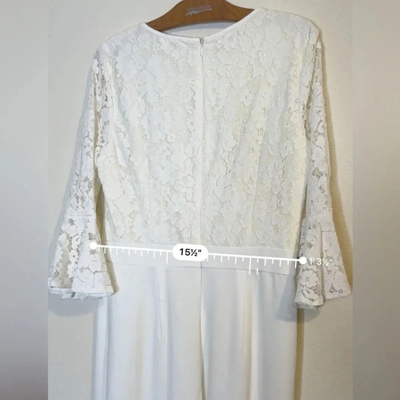 Eliza J Winter Off White Cream Lace Jumpsuit - Picture 9 of 12